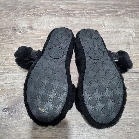 UGG Australia Fuzzy Yeah Slide Slippers Soft Sheepskin Shearling Slip Ons Size 8 - Picture 6 of 13